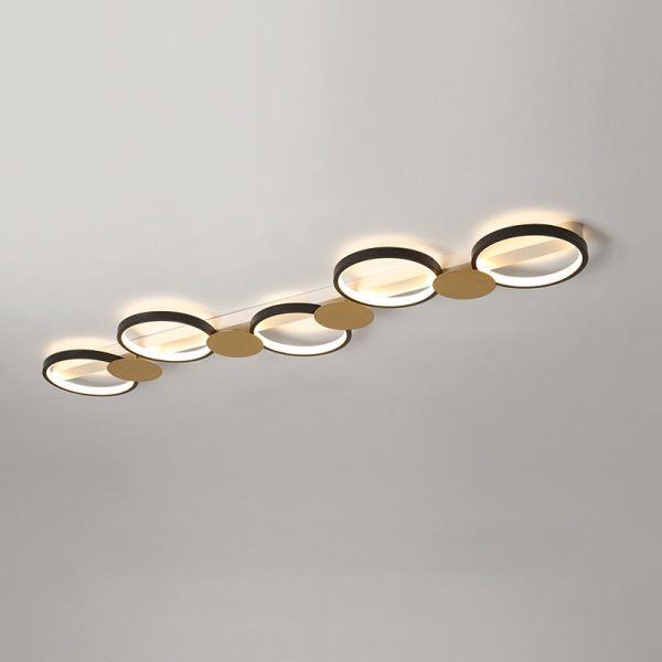 Contemporary Scandinavian Round Ring Iron Acrylic LED Semi-Flush Mount Ceiling Light For Living Room - Image 22