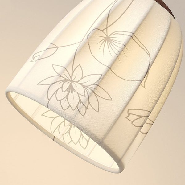 Traditional French Dome Semicircular Flower Print Iron Fabric 1 - Light Semi-Flush Mount Ceiling Light For Hallways - Image 6