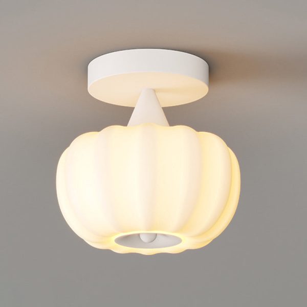 Contemporary Nordic Pumpkin Iron Roto-molding LED Semi-Flush Mount Ceiling Light For Hallways - Image 9