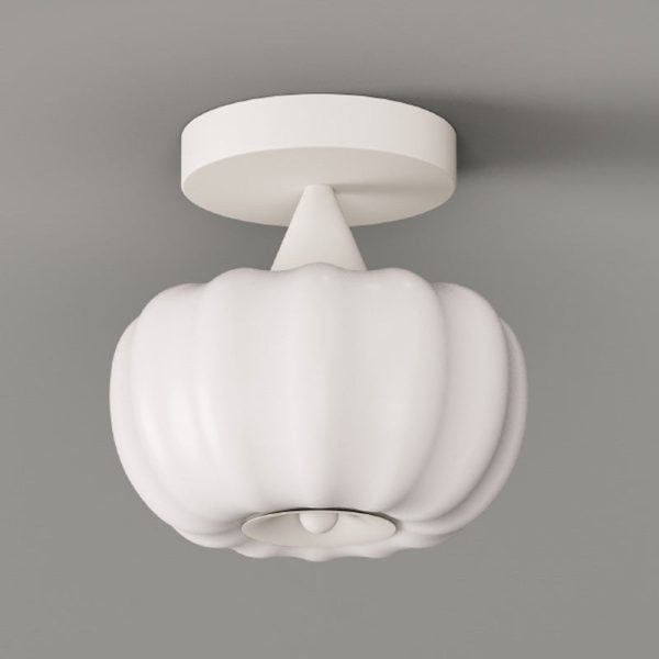 Contemporary Nordic Pumpkin Iron Roto-molding LED Semi-Flush Mount Ceiling Light For Hallways - Image 10