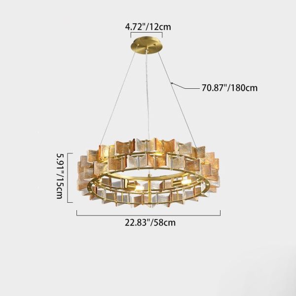 Modern Luxury Round Glass Iron 6/9/12 - Light Chandelier For Dining Room - Image 4