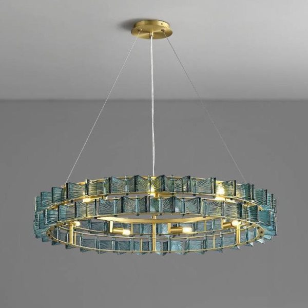 Modern Luxury Round Glass Iron 6/9/12 - Light Chandelier For Dining Room - Image 3