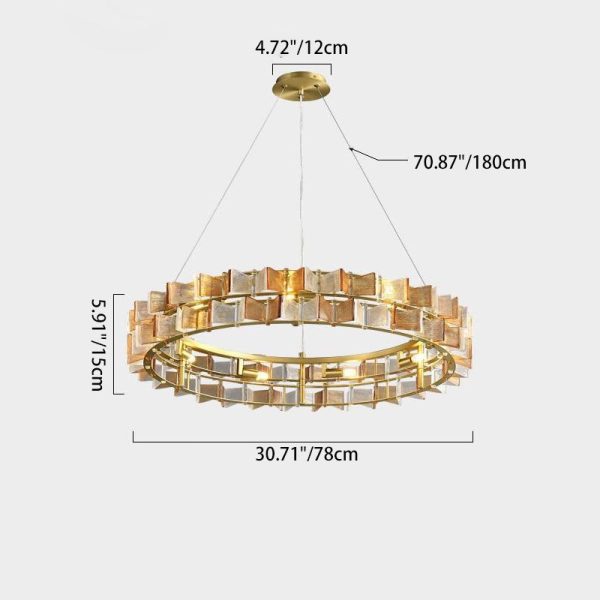 Modern Luxury Round Glass Iron 6/9/12 - Light Chandelier For Dining Room - Image 5