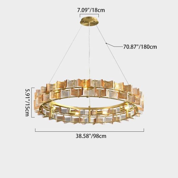 Modern Luxury Round Glass Iron 6/9/12 - Light Chandelier For Dining Room - Image 6