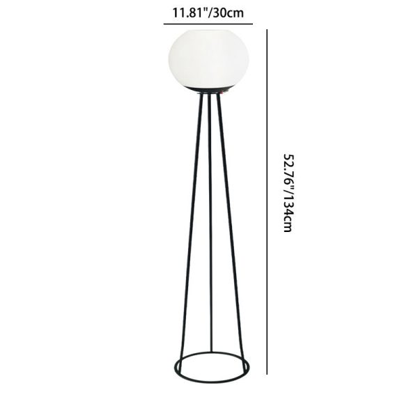 Modern Minimalist Solar Oval Tripod Round Base Iron PE LED Standing Floor Lamp For Outdoor Patio - Image 3