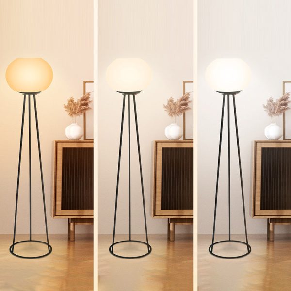 Modern Minimalist Solar Oval Tripod Round Base Iron PE LED Standing Floor Lamp For Outdoor Patio - Image 5