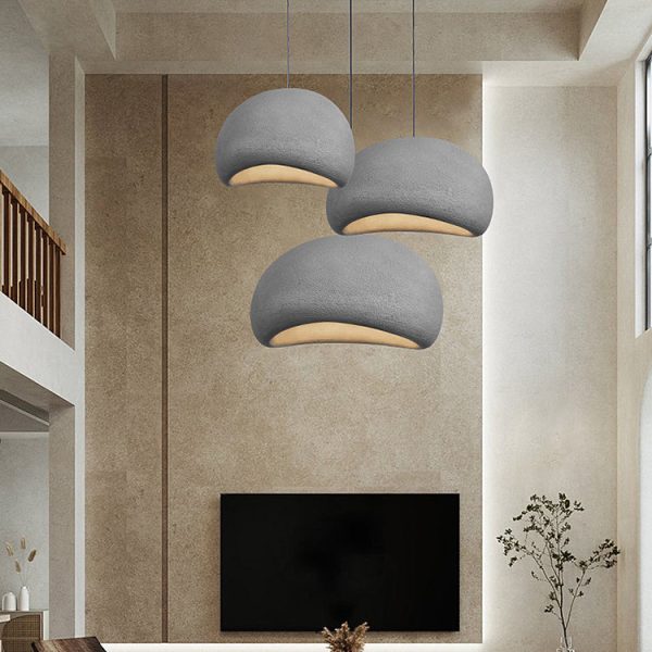 Contemporary Nordic Oval Arch High Density Polystyrene 1-Light Pendant Light For Living Room - Image 16