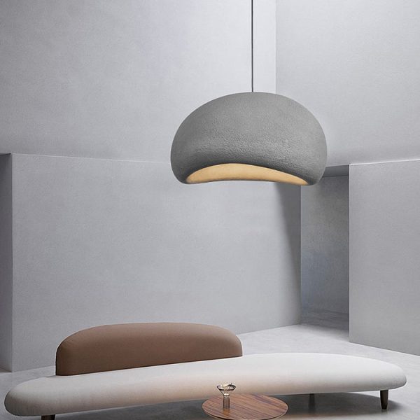 Contemporary Nordic Oval Arch High Density Polystyrene 1-Light Pendant Light For Living Room - Image 3