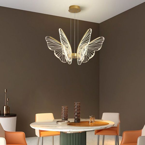 Contemporary Creative Butterfly Iron Aluminum Acrylic LED Pendant Light For Living Room - Image 14