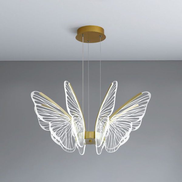 Contemporary Creative Butterfly Iron Aluminum Acrylic LED Pendant Light For Living Room - Image 18
