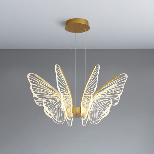 Contemporary Creative Butterfly Iron Aluminum Acrylic LED Pendant Light For Living Room - Image 19