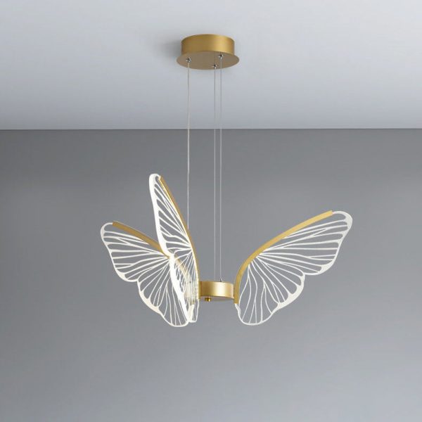 Contemporary Creative Butterfly Iron Aluminum Acrylic LED Pendant Light For Living Room - Image 23