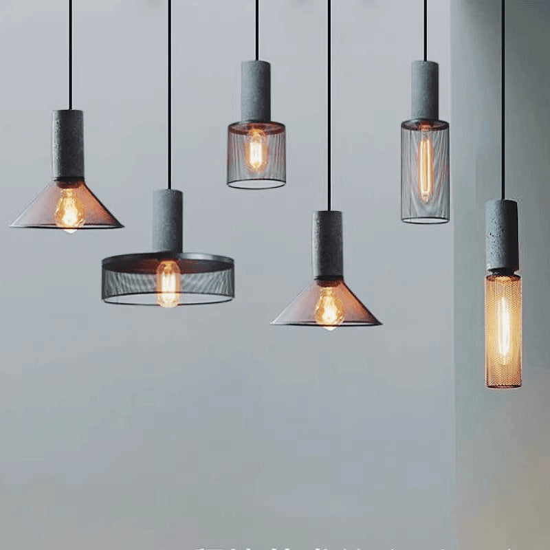 BS-Lighting-LC03078-1-b0db4041-718c-4810-b441-aba2750abf1e.jpg Contemporary Industrial Cylinder Dome Cement Iron Shade 1-Light Pendant Light For Living Room - Image 1