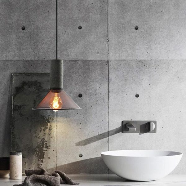 Contemporary Industrial Cylinder Dome Cement Iron Shade 1-Light Pendant Light For Living Room - Image 17