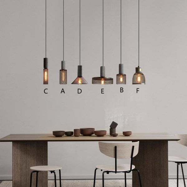 Contemporary Industrial Cylinder Dome Cement Iron Shade 1-Light Pendant Light For Living Room - Image 18