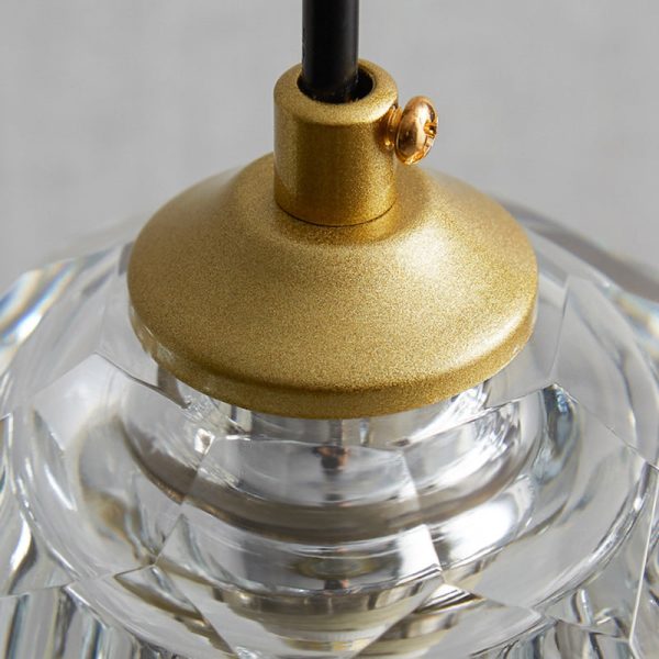 Modern Luxury Round Hardware Crystal 1-Light Pendant Light For Bedroom - Image 6