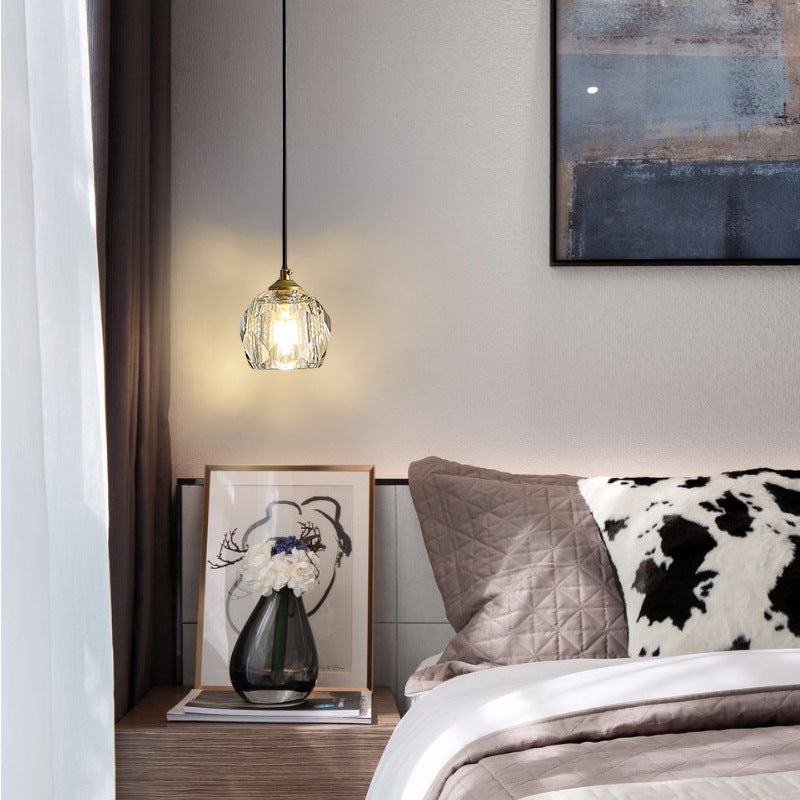 BS-Lighting-LC03127-2-316afe17-e266-4fbc-a4a1-92ca1ebe405a.jpg Modern Luxury Round Hardware Crystal 1-Light Pendant Light For Bedroom - Image 1