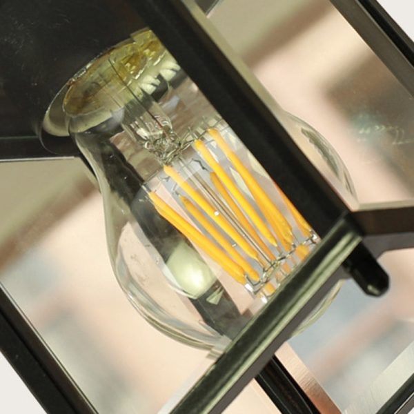 Modern Minimalist Waterproof Rectangular Aluminum Glass 1-Light Pendant Light For Outdoor Patio - Image 6