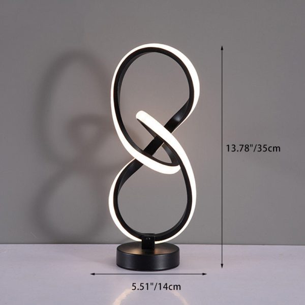 Modern Simplicity Irregular Lines Aluminum Silicone LED Table Lamp For Bedroom - Image 4