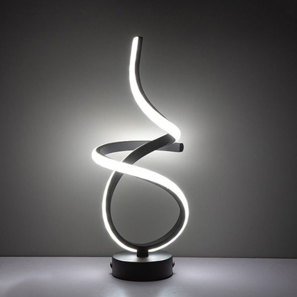 Modern Simplicity Irregular Lines Aluminum Silicone LED Table Lamp For Bedroom - Image 28