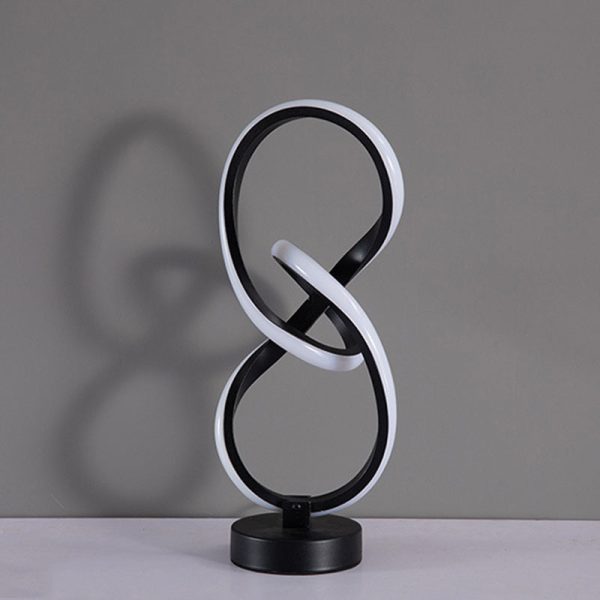 Modern Simplicity Irregular Lines Aluminum Silicone LED Table Lamp For Bedroom - Image 29