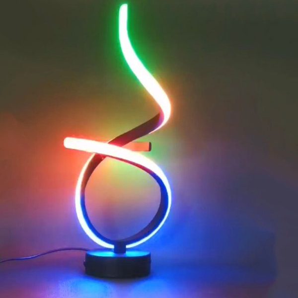 Modern Simplicity Irregular Lines Aluminum Silicone LED Table Lamp For Bedroom - Image 17