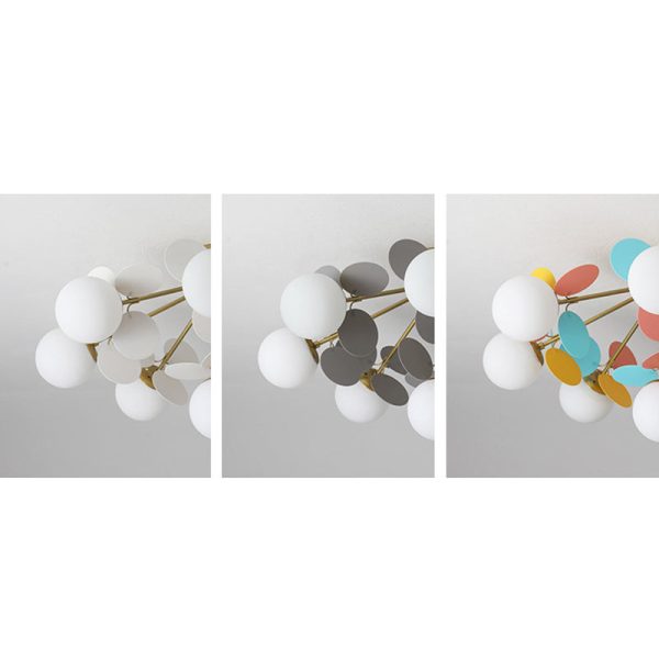 Contemporary Creative Branch Globe Round Piece Metal Glass Acrylic 4/6/8 Light Flush Mount Ceiling Light For Bedroom - Image 12