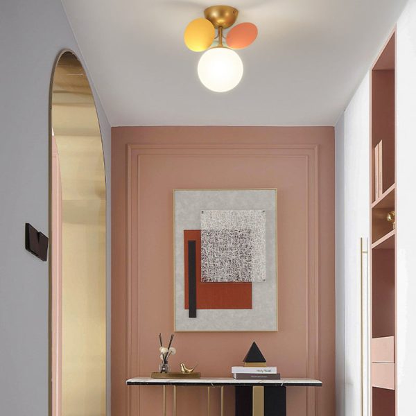 Contemporary Creative Branch Globe Round Piece Metal Glass Acrylic 4/6/8 Light Flush Mount Ceiling Light For Bedroom - Image 14