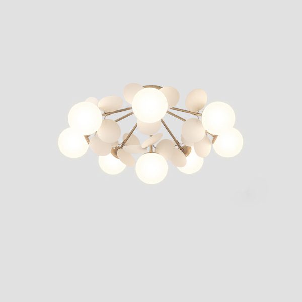 Contemporary Creative Branch Globe Round Piece Metal Glass Acrylic 4/6/8 Light Flush Mount Ceiling Light For Bedroom - Image 29