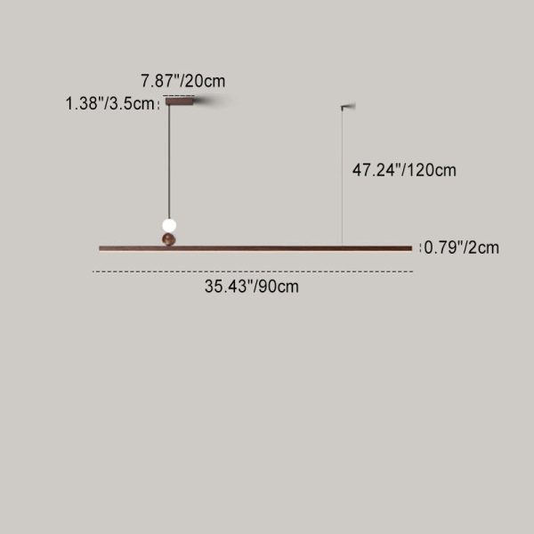 Modern Minimalist Rectangular Bar Aluminum Acrylic LED Island Light Chandelier For Dining Room - Image 3