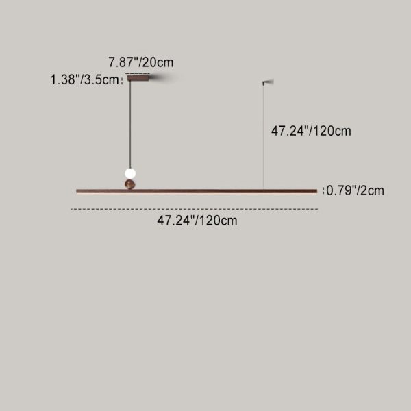 Modern Minimalist Rectangular Bar Aluminum Acrylic LED Island Light Chandelier For Dining Room - Image 4