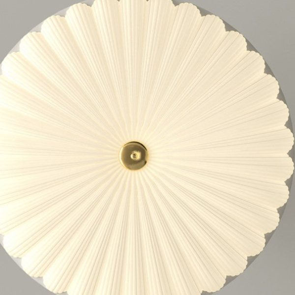 Contemporary Nordic Round Striped Acrylic Shade Iron Frame LED Semi-Flush Mount Ceiling Light For Bedroom - Image 6