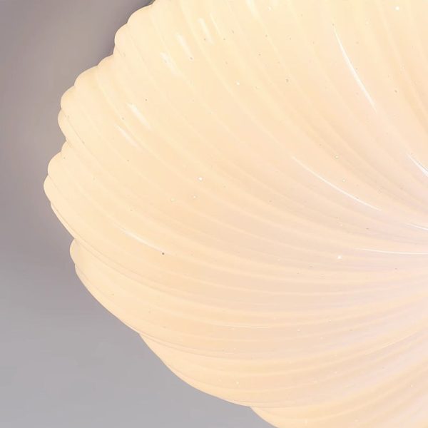 Modern Minimalist Round Flower Stripe Acrylic Shade Wood LED Flush Mount Ceiling Light For Bedroom - Image 11