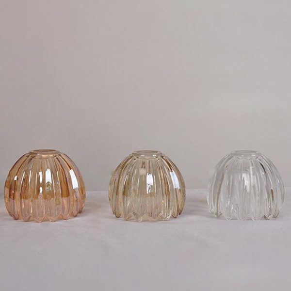 Contemporary Nordic Round Flower Glass Shade Iron Brass 1-Light Pendant Light For Living Room - Image 6