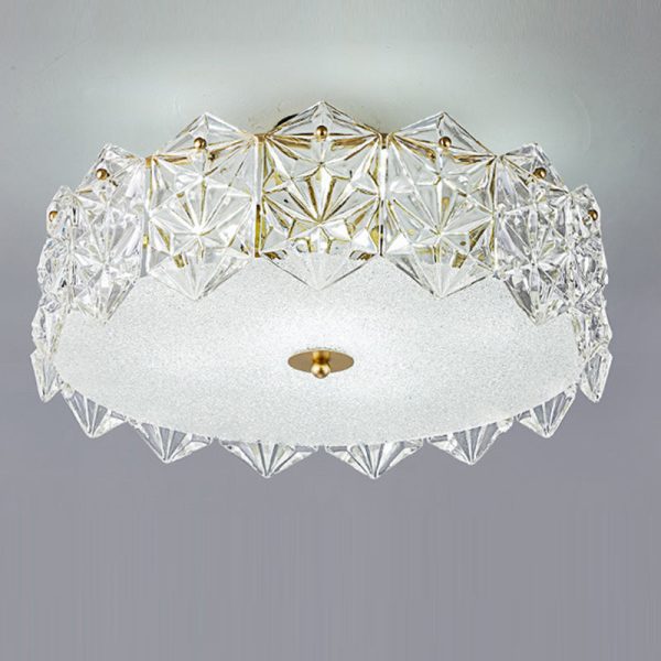 Traditional French Iron Glass Round 5/6/8-Light Semi-Flush Mount Ceiling Light For Living Room & Bedroom - Image 15