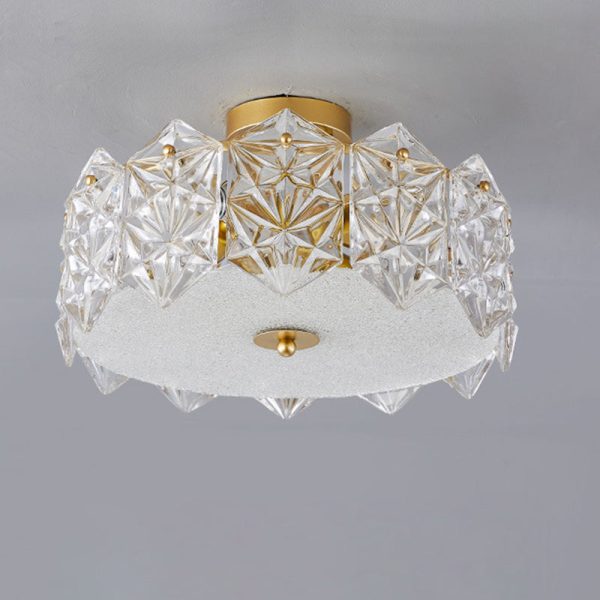 Traditional French Iron Glass Round 5/6/8-Light Semi-Flush Mount Ceiling Light For Living Room & Bedroom - Image 13