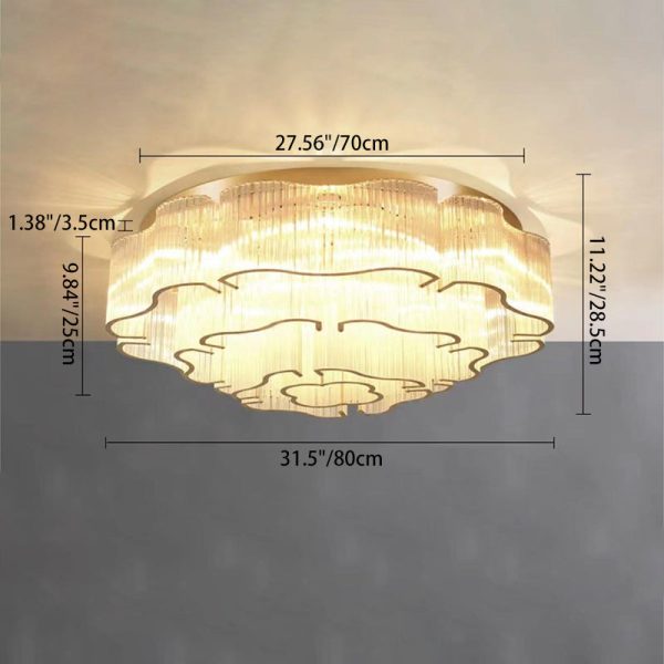 Contemporary Luxury Hardware Glass Round 7/11-Light Semi-Flush Mount Ceiling Light For Living Room, Bedroom - Image 6
