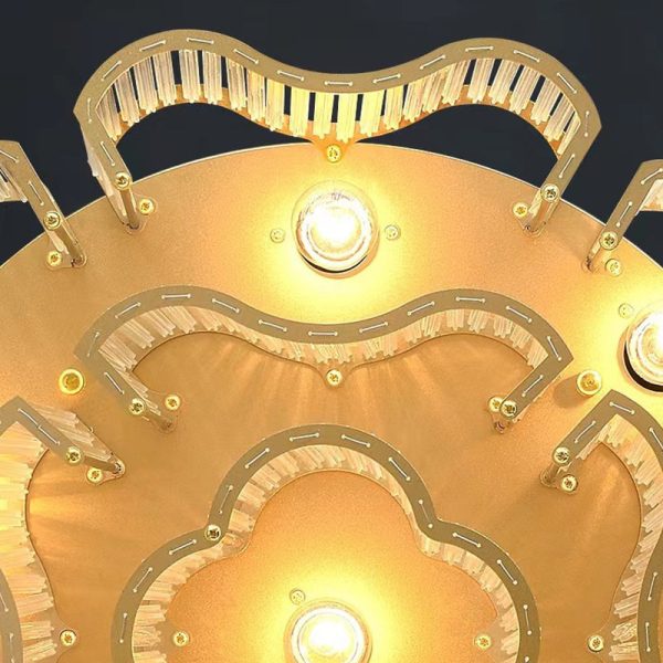 Contemporary Luxury Hardware Glass Round 7/11-Light Semi-Flush Mount Ceiling Light For Living Room, Bedroom - Image 9