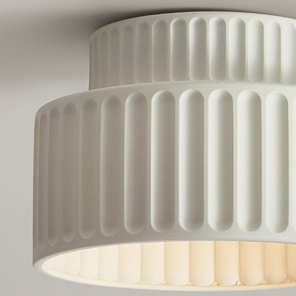 Contemporary Scandinavian Cylinder Plastic 1-Light Flush Mount Ceiling Light For Living Room - Image 7