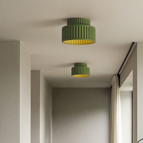 Contemporary Scandinavian Cylinder Plastic 1-Light Flush Mount Ceiling Light For Living Room - Image 10