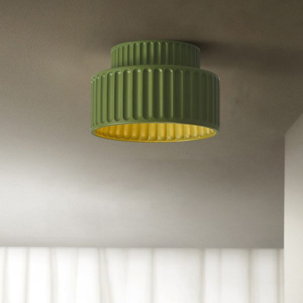 Contemporary Scandinavian Cylinder Plastic 1-Light Flush Mount Ceiling Light For Living Room - Image 11