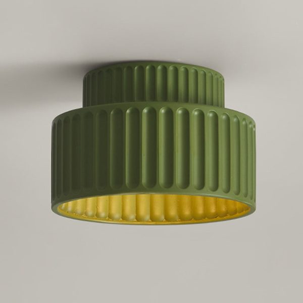 Contemporary Scandinavian Cylinder Plastic 1-Light Flush Mount Ceiling Light For Living Room - Image 14