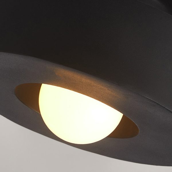 Contemporary Nordic Round Plastic 1-Light Semi-Flush Mount Ceiling Light For Living Room - Image 6