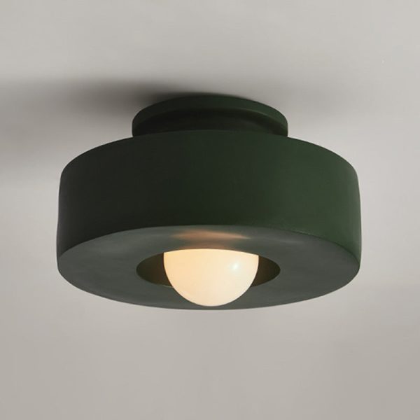 Contemporary Nordic Round Plastic 1-Light Semi-Flush Mount Ceiling Light For Living Room - Image 13