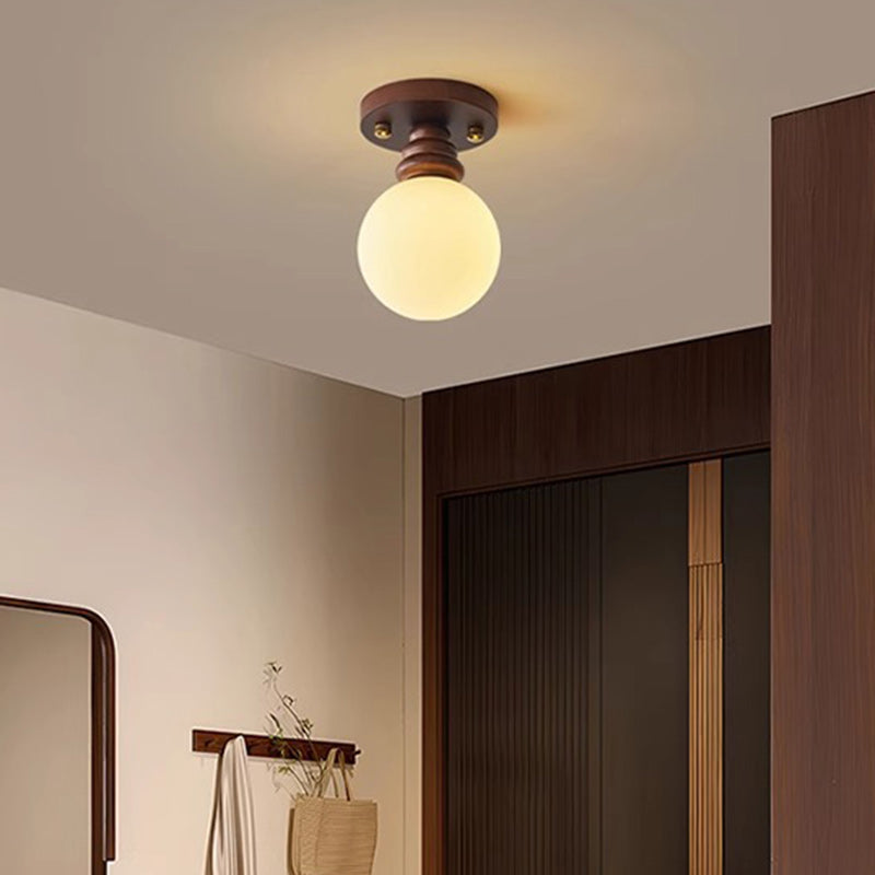 BS-Lighting-LH00748-3.jpg Traditional Japanese Oval Wood Glass 1-Light Semi-Flush Mount Ceiling Light For Living Room - Image 1