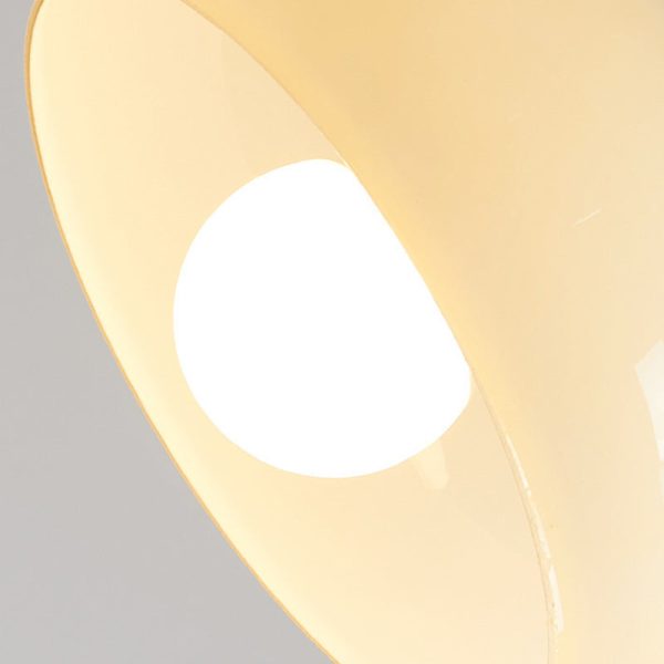 Contemporary Nordic Round Wood Glass 1-Light Pendant Light For Living Room - Image 7