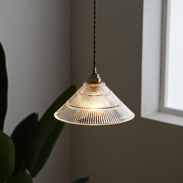 Contemporary Scandinavian Cone Copper Glass 1-Light Pendant Light For Living Room - Image 7