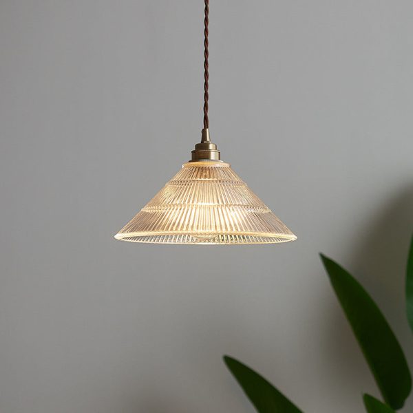 Contemporary Scandinavian Cone Copper Glass 1-Light Pendant Light For Living Room - Image 8