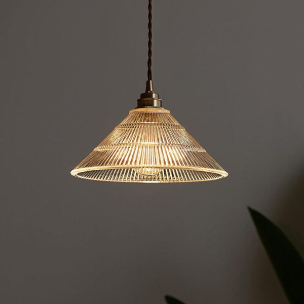 Contemporary Scandinavian Cone Copper Glass 1-Light Pendant Light For Living Room - Image 10