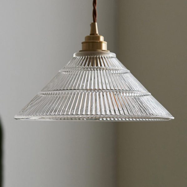 Contemporary Scandinavian Cone Copper Glass 1-Light Pendant Light For Living Room - Image 11